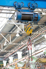 Factory workshop overhead crane for lifting and moving heavy cargo