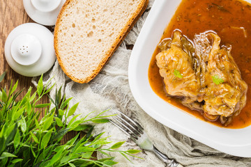 Stuffed cabbage roll.