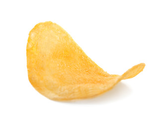 Potato chip on white background