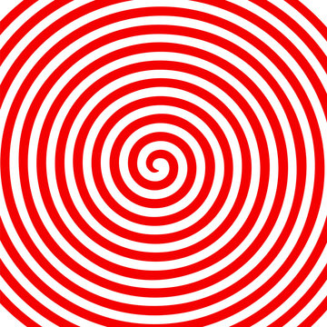 Red White Round Abstract Vortex Hypnotic Spiral Wallpaper.