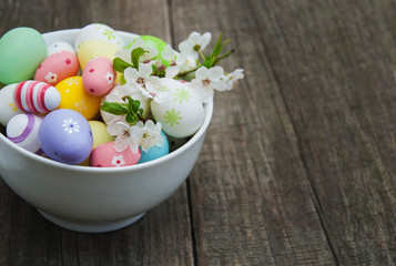 Easter eggs and spring  blossom