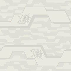 Geometric background of warm color with original symbols