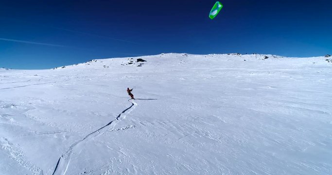 Snow kite in the mountain