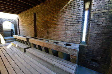 A 19th century toilet facility at a Confederate fortress.
