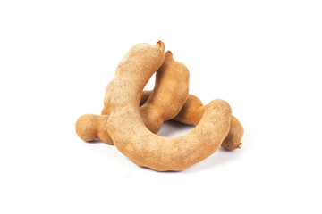 tamarind - Sweet ripe tamarind with isolated on a white background. soft focus