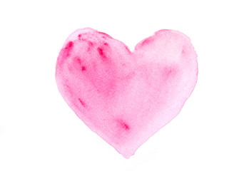 Pink heart on white, Love and valentine ' s day concept