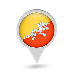 Bhutan Flag Round Pin Icon