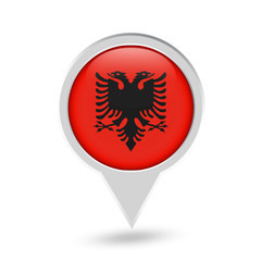 Albania Flag Round Pin Icon