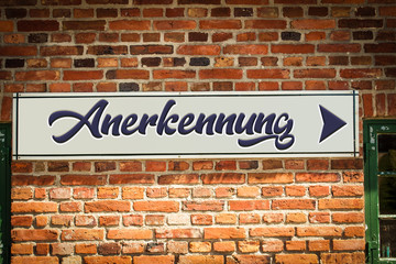 Obraz premium Schild 318 - Anerkennung