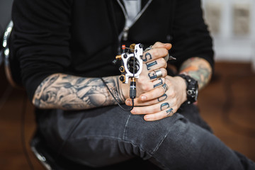 Man tattoo artist