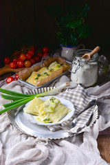 Swabian ravioli gratinated with cheese