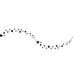 Obraz na płótnie Canvas black hearts confetti wave or flow isolated on white.