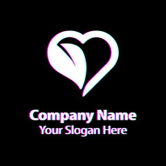 leaf love logo design, green nature love