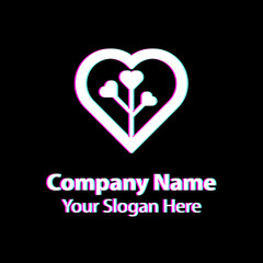 leaf love logo design, green nature love