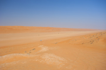 Fototapeta na wymiar The vast expanses of the Arabian desert. Beautiful Eastern landscape. Oman.