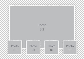 Obraz premium Wedding photo frame fantastic and beautiful template collage