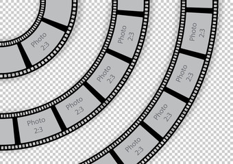 Fototapeta premium Round film strip vintage swirl design element template for photo album
