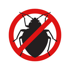 Anti no bedbug insect symbol illustration