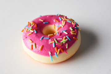 Pink frosted doughnut