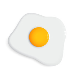 fried egg  with white background vector graphic