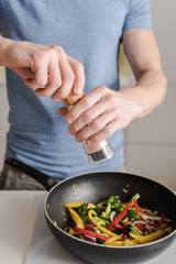 cooking in the kitchen