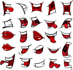 Obraz premium Illustration of a Set of Mouths