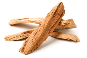 close up of sandalwood isolatd on the white background