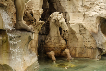 Fototapeta na wymiar фонтан на площади Навона в Риме