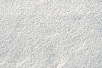 White snow on the ground