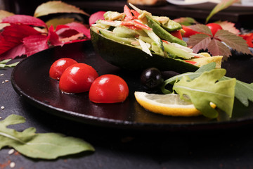 gourmet vegetarian restaurant food. proper nutrition lifestyle. hard diet.