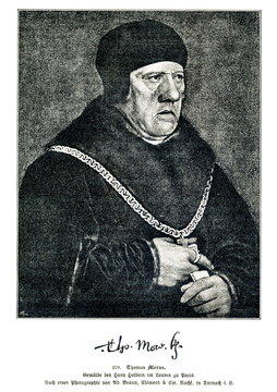 Saint Thomas More, portrait of Hans Holbein the Younger (from Spamers Illustrierte Weltgeschichte, 1894, 5[1], 577)