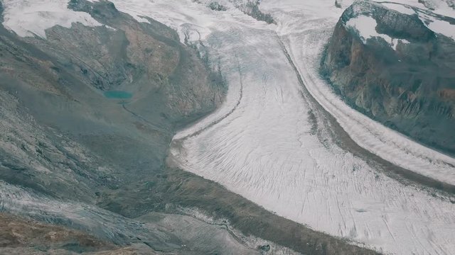 Aerial shot of the Gorner glacier