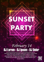 Night dance party music night poster template. 