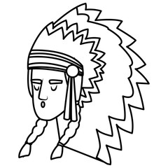 American indian face icon vector illustration graphic design