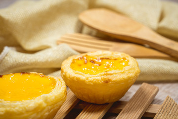 Egg tart sweet dessert with egg and custard cream
