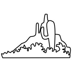 Cactus plant on desert icon vector illustration graphic design