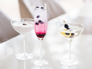 morning party alcoholic cocktails assortment concept. bad habits. festive atmosphere