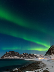 Northern lights, Uttakleiv, Lofoten islands, Norway