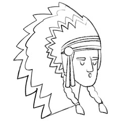 American indian face icon vector illustration graphic design