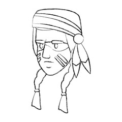 American indian face icon vector illustration graphic design