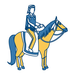 American indian on horse icon vector illustration graphic design