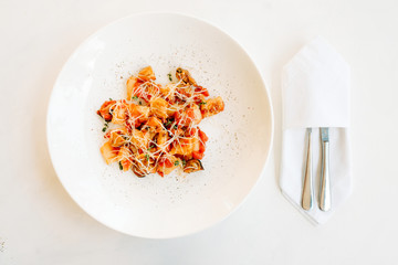 delicious seafood salad recipe concept. exotic asian kitchen. luxury restaurant food.