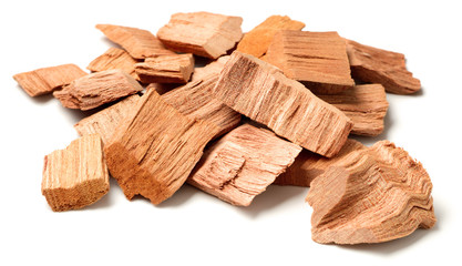 close up of sandalwood isolatd on the white background