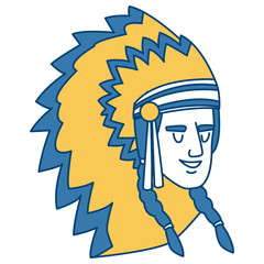 American indian face icon vector illustration graphic design