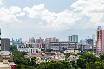 Singapore traditional Apartments, Singapore House on sunny day and cloud