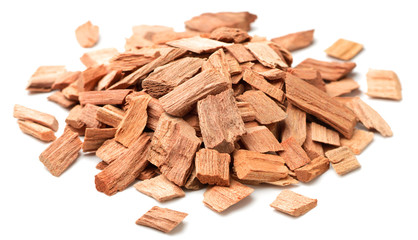 close up of sandalwood isolatd on the white background