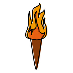 fire torch symbol icon vector illustration graphic design