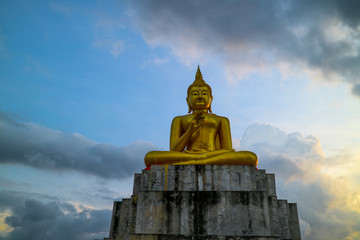 Golden Buddha background sky.