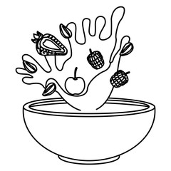 Cereal and milk bowl icon vector illustration graphic design