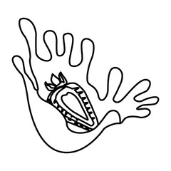 Strawberry milk splash icon vector illustration graphic design